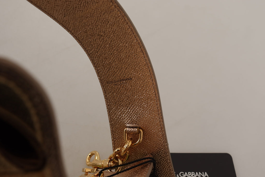 Dolce & Gabbana Gold Leather LOVE Patch Bag Shoulder Strap - Lusso Punto