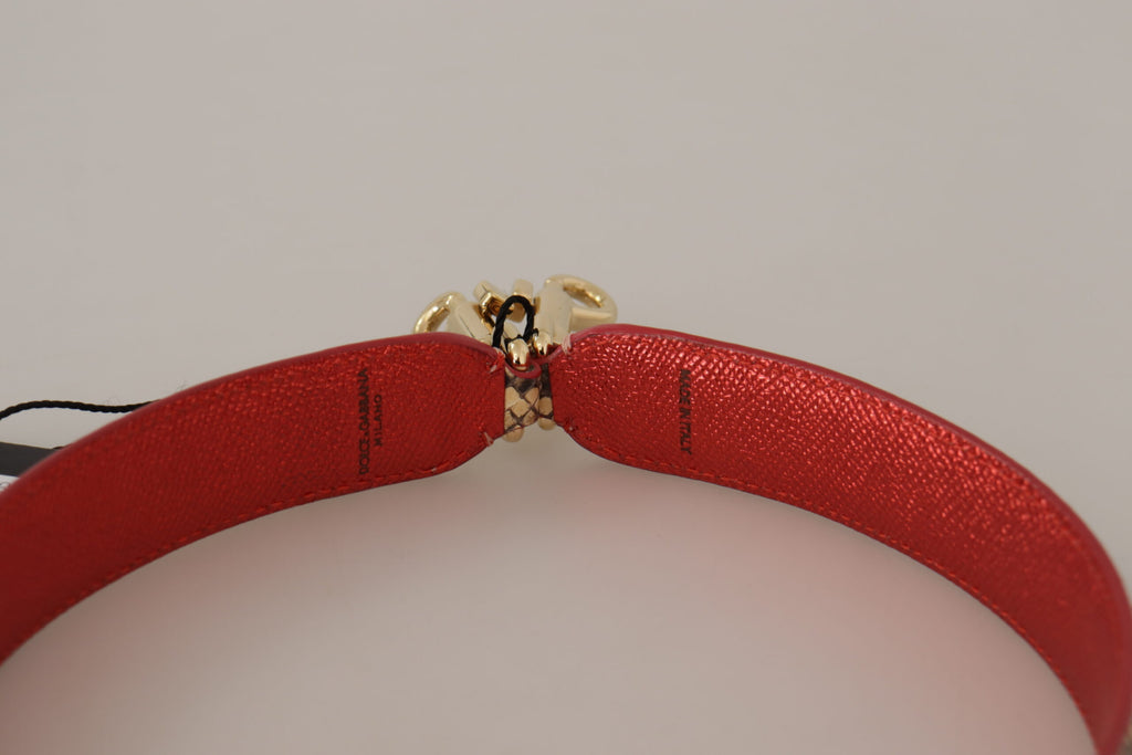 Dolce & Gabbana Beige Exotic Leather Crystals Shoulder Strap - Lusso Punto