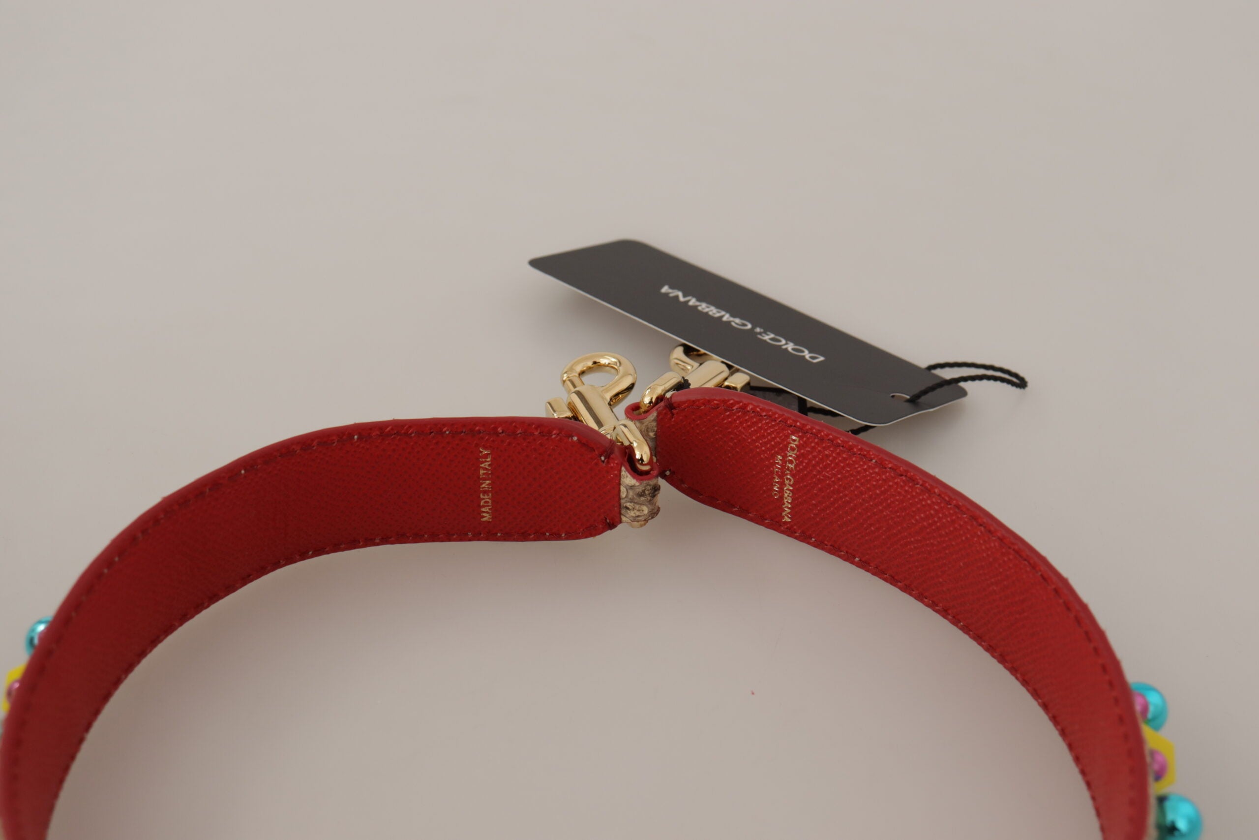 Dolce & Gabbana Beige Python Leather Crystals Shoulder Strap - Lusso Punto