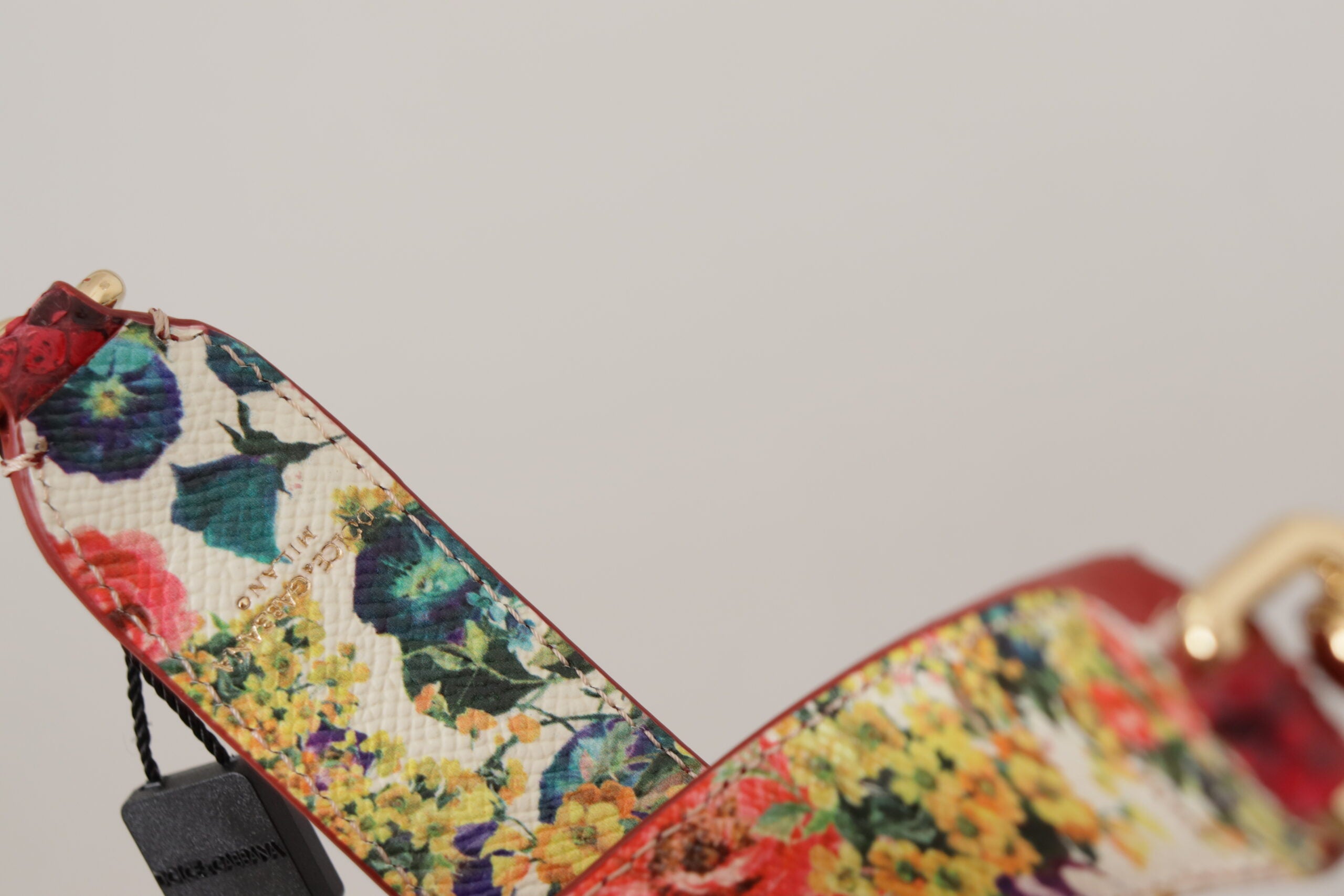 Dolce & Gabbana Red Exotic Leather Crystals Reversible Shoulder Strap - Lusso Punto