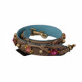Dolce & Gabbana Brown Exotic Leather Crystals Shoulder Strap - Lusso Punto