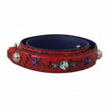 Dolce & Gabbana Red Exotic Leather Crystals Shoulder Strap - Lusso Punto