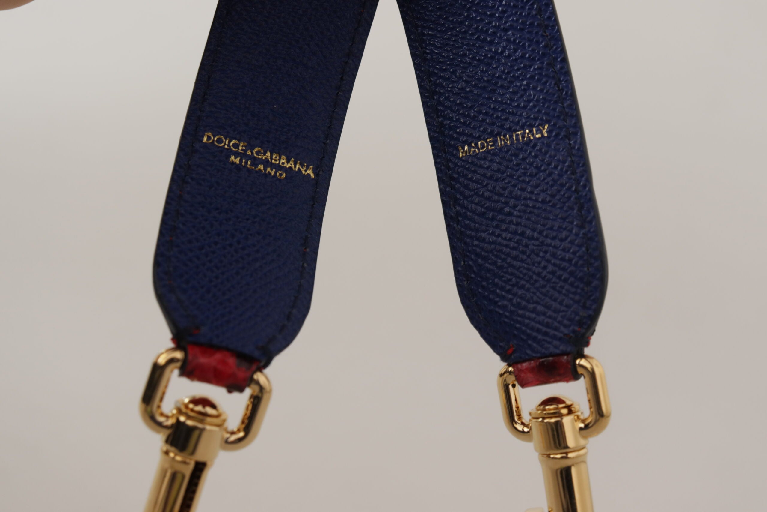 Dolce & Gabbana Red Exotic Leather Crystals Shoulder Strap - Lusso Punto