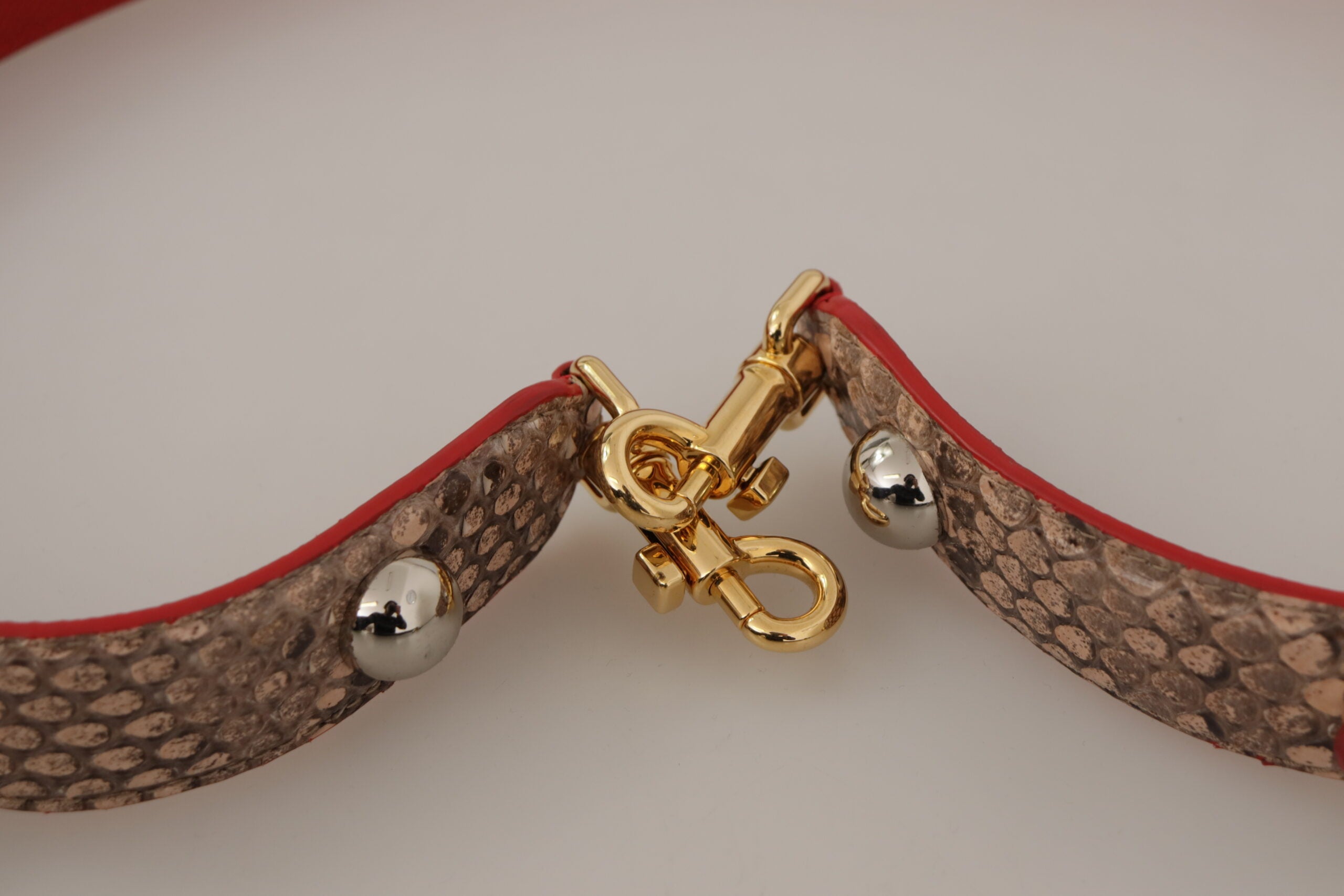 Dolce & Gabbana Brown Python Leather Crystals Shoulder Strap - Lusso Punto