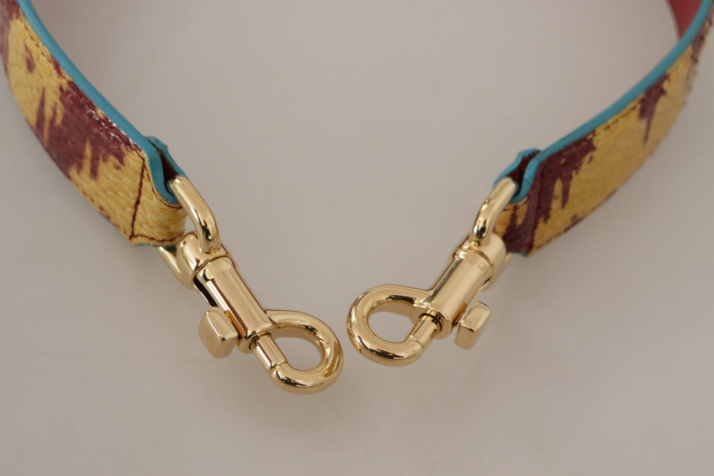 Dolce & Gabbana Yellow Red Leather Gold Tone Shoulder Strap - Lusso Punto