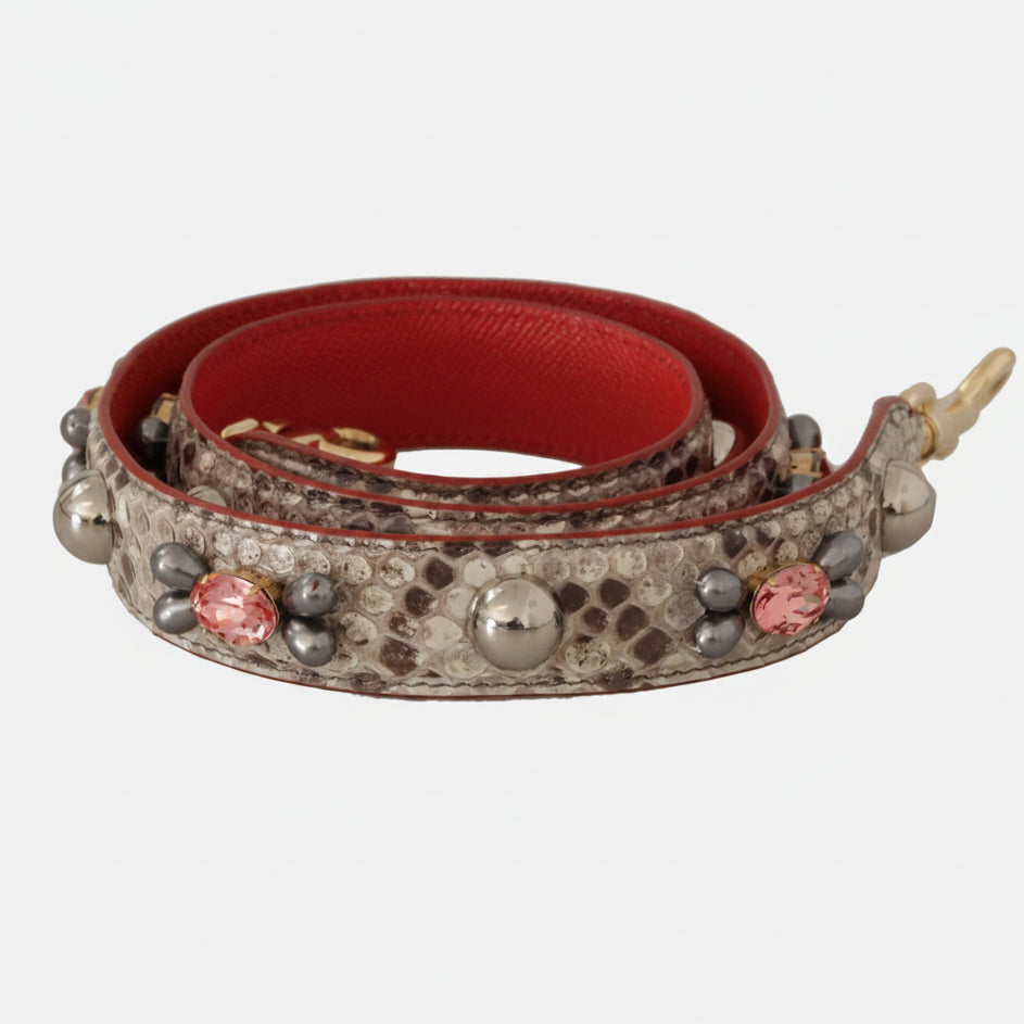 Dolce & Gabbana Beige Exotic Leather Studded Shoulder Strap - Lusso Punto