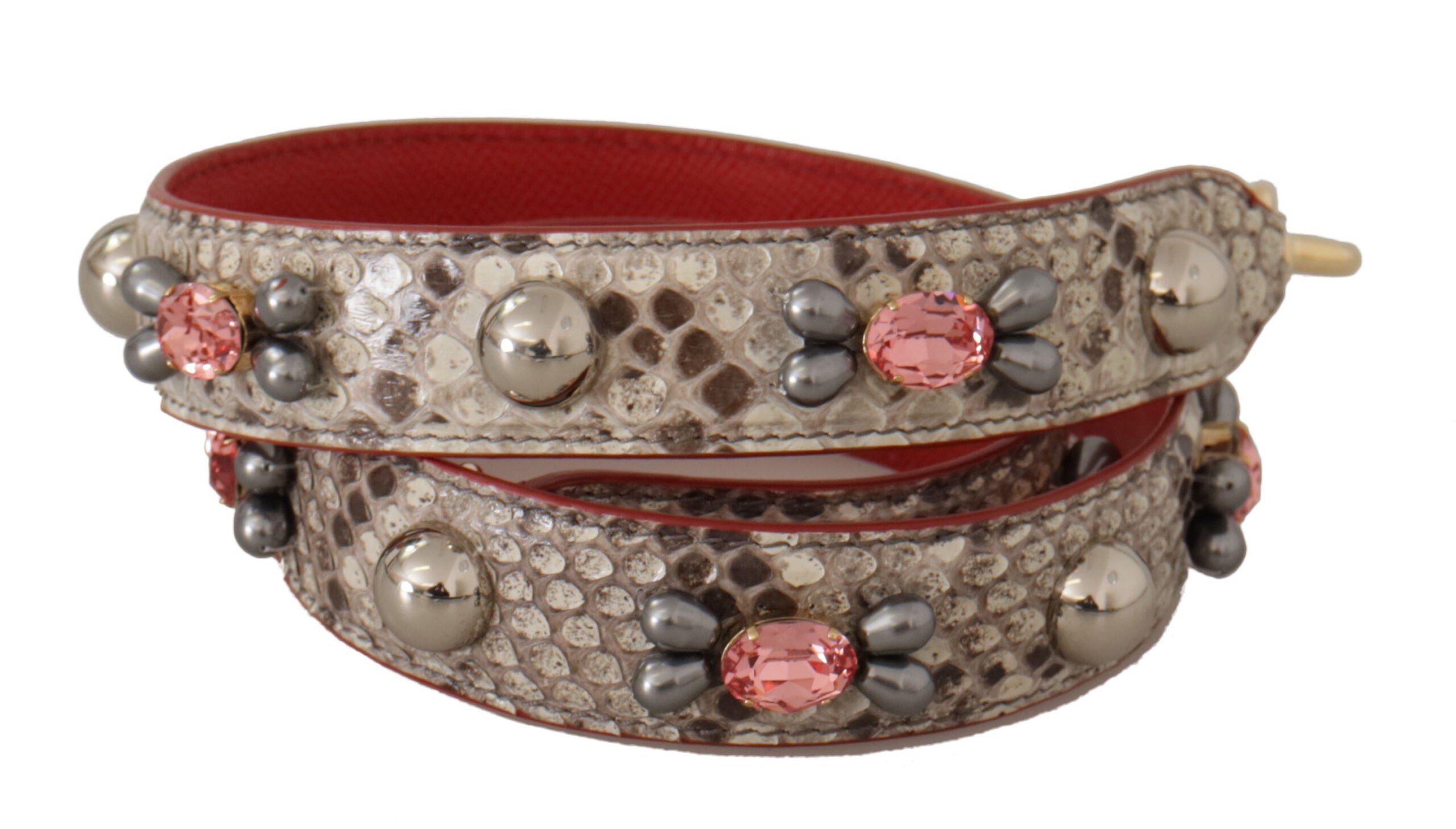 Dolce & Gabbana Beige Exotic Leather Studded Shoulder Strap - Lusso Punto