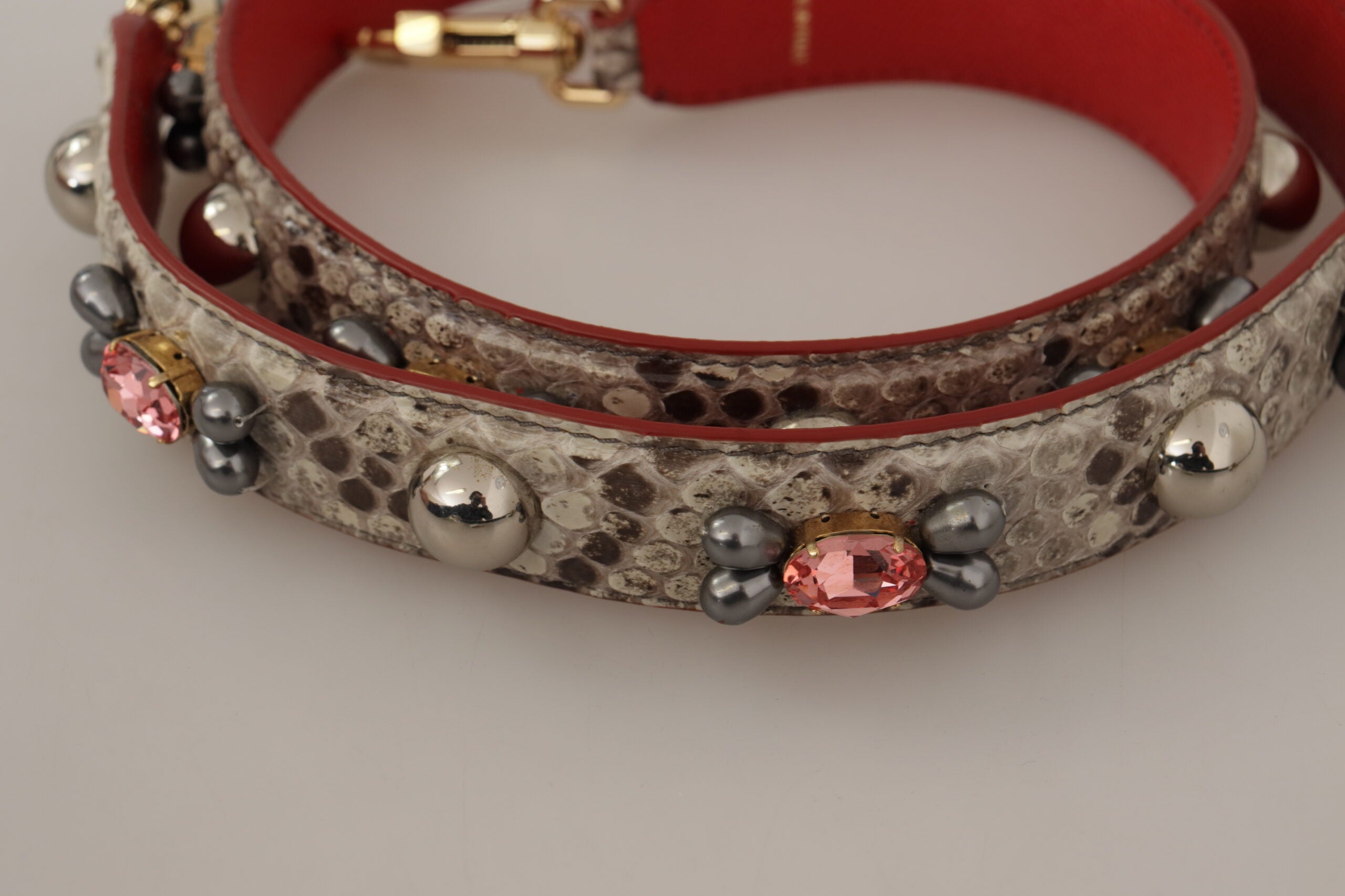 Dolce & Gabbana Beige Exotic Leather Studded Shoulder Strap - Lusso Punto