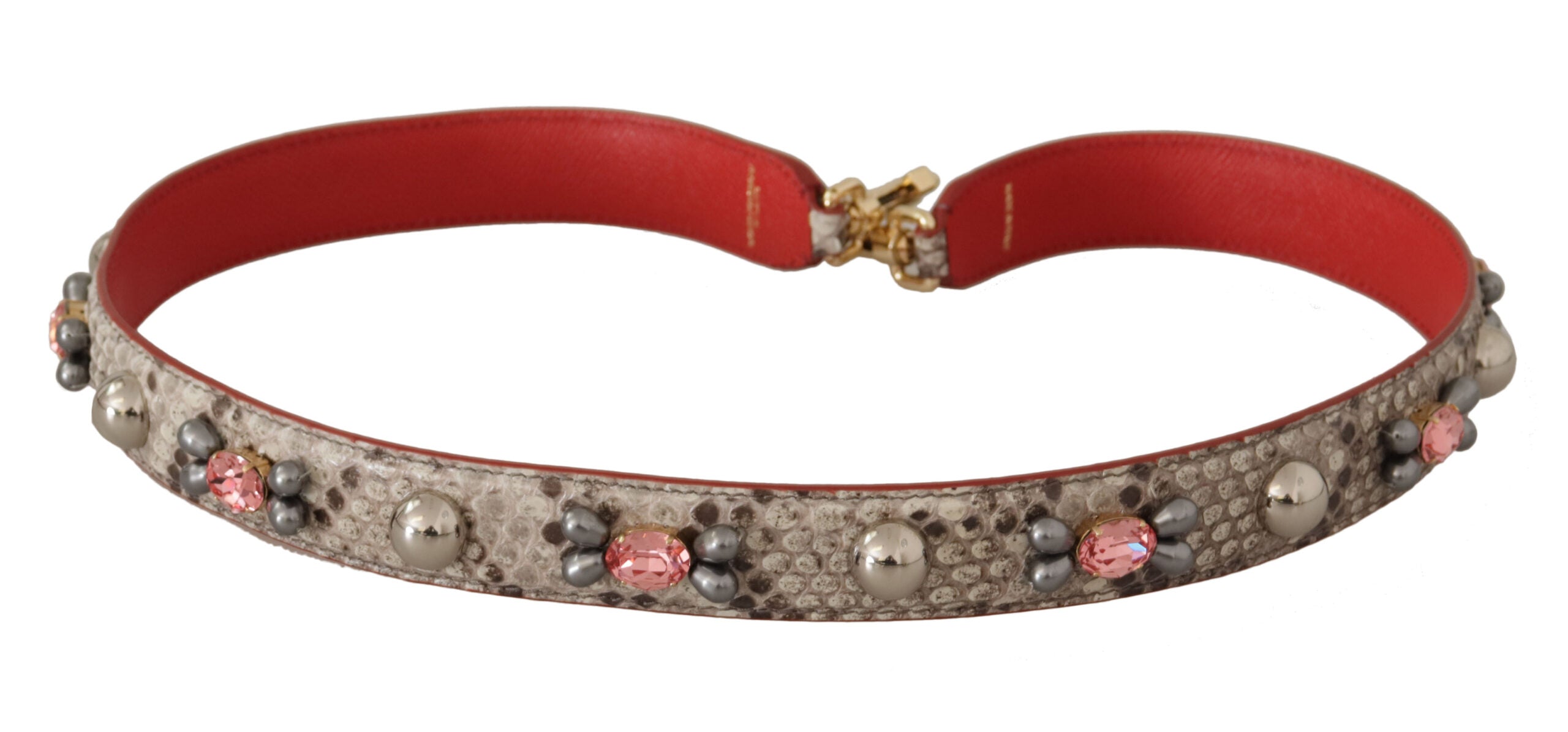 Dolce & Gabbana Beige Exotic Leather Studded Shoulder Strap - Lusso Punto