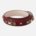 Dolce & Gabbana Bordeaux Leather Crystals Bag Shoulder Strap - Lusso Punto