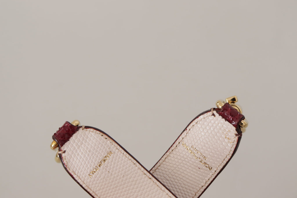 Dolce & Gabbana Bordeaux Leather Crystals Bag Shoulder Strap - Lusso Punto