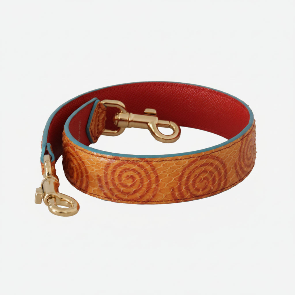 Dolce & Gabbana Orange Leather Swirl Print Bag Shoulder Strap - Lusso Punto