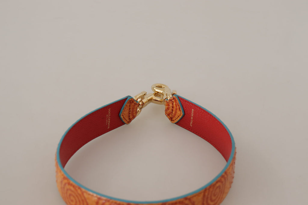 Dolce & Gabbana Orange Leather Swirl Print Bag Shoulder Strap - Lusso Punto