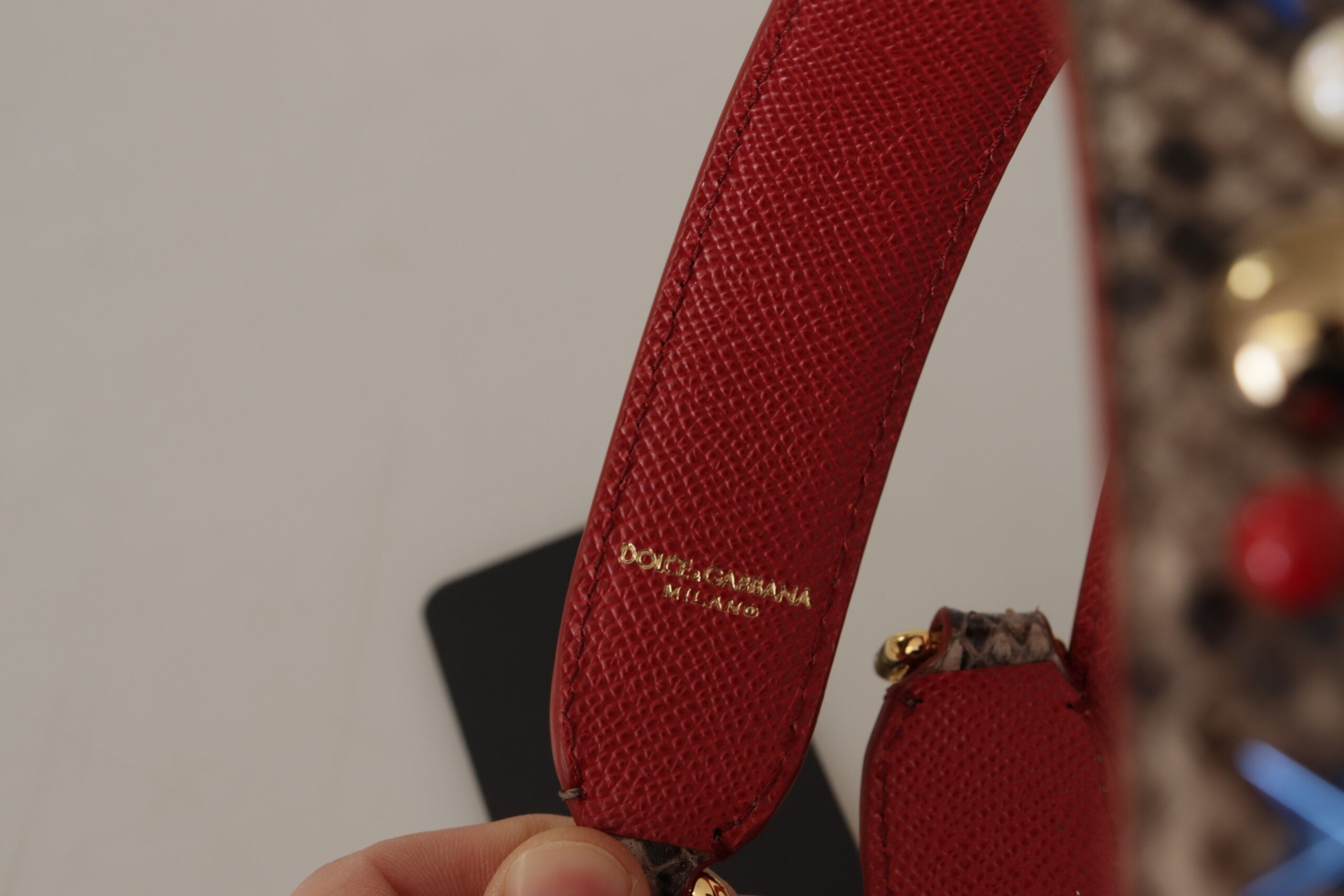 Dolce & Gabbana Brown Python Leather Studded Shoulder Strap - Lusso Punto