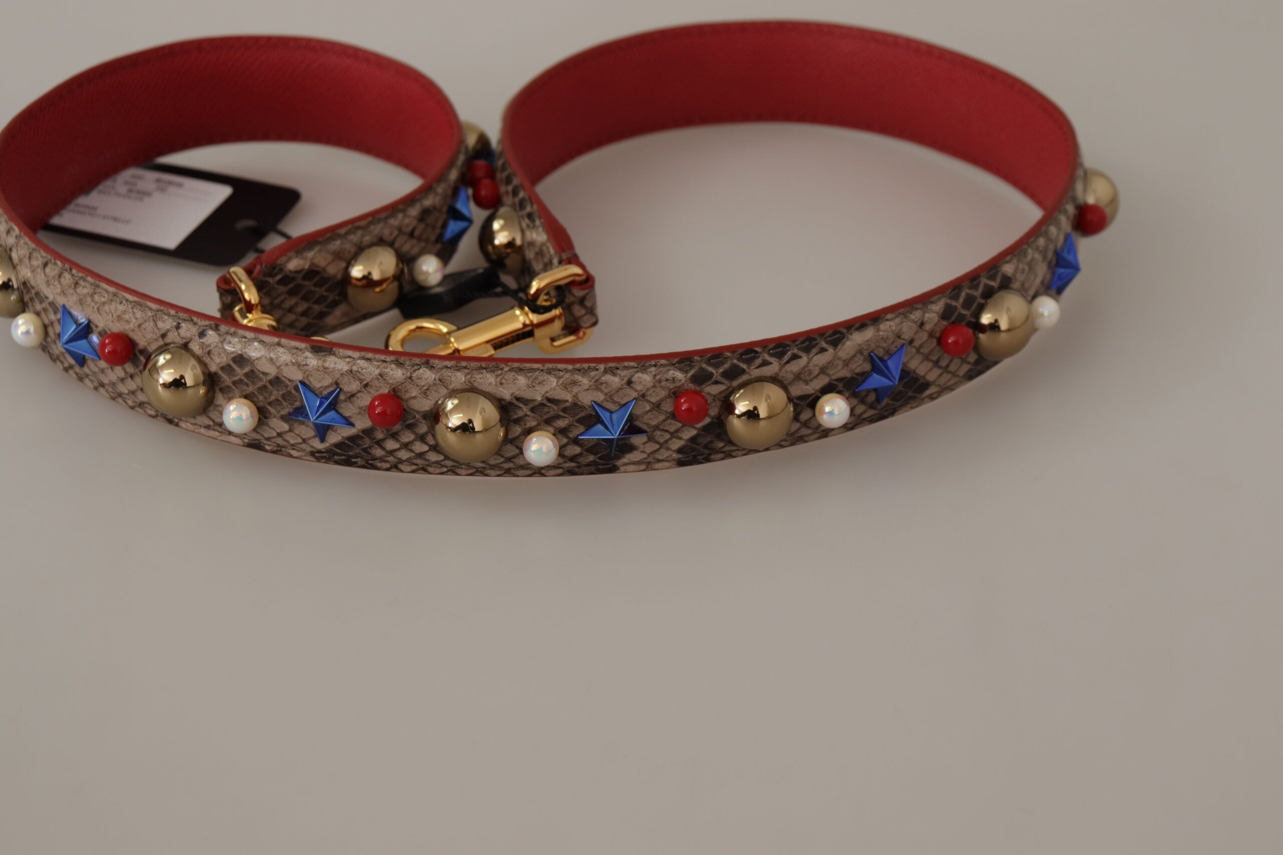 Dolce & Gabbana Brown Python Leather Studded Shoulder Strap - Lusso Punto