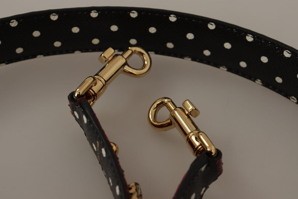 Dolce & Gabbana Red Python Leather Crystals Reversible Shoulder Strap - Lusso Punto