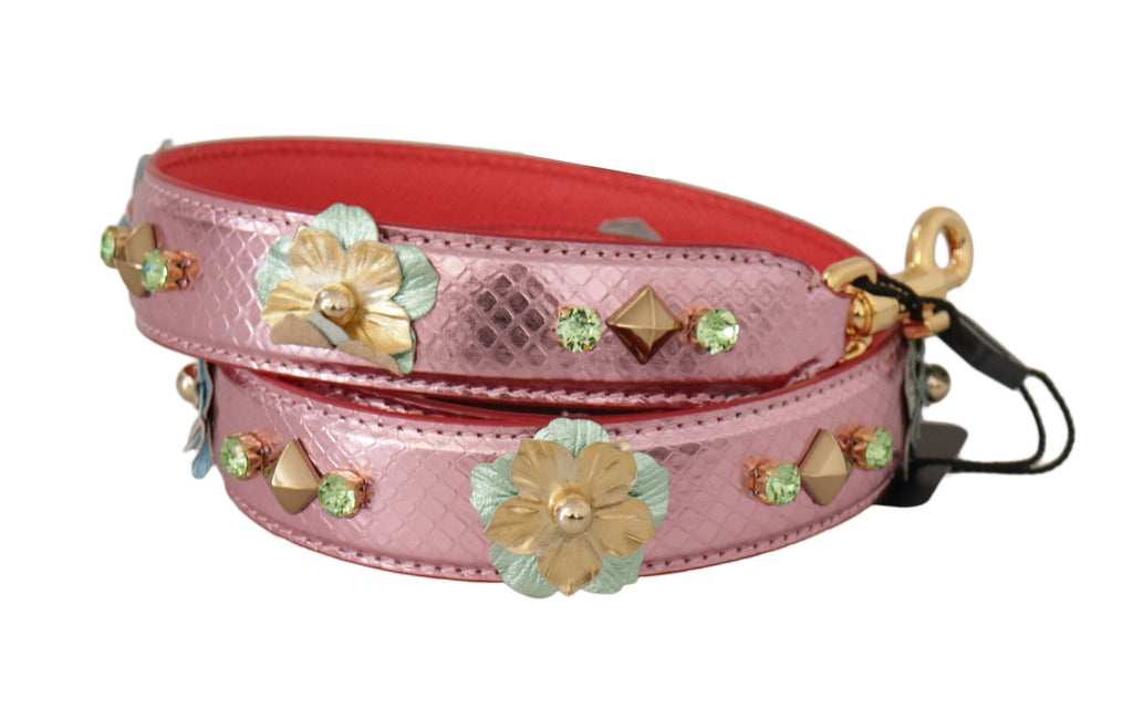 Dolce & Gabbana Metallic Pink Leather Studded Shoulder Strap - Lusso Punto