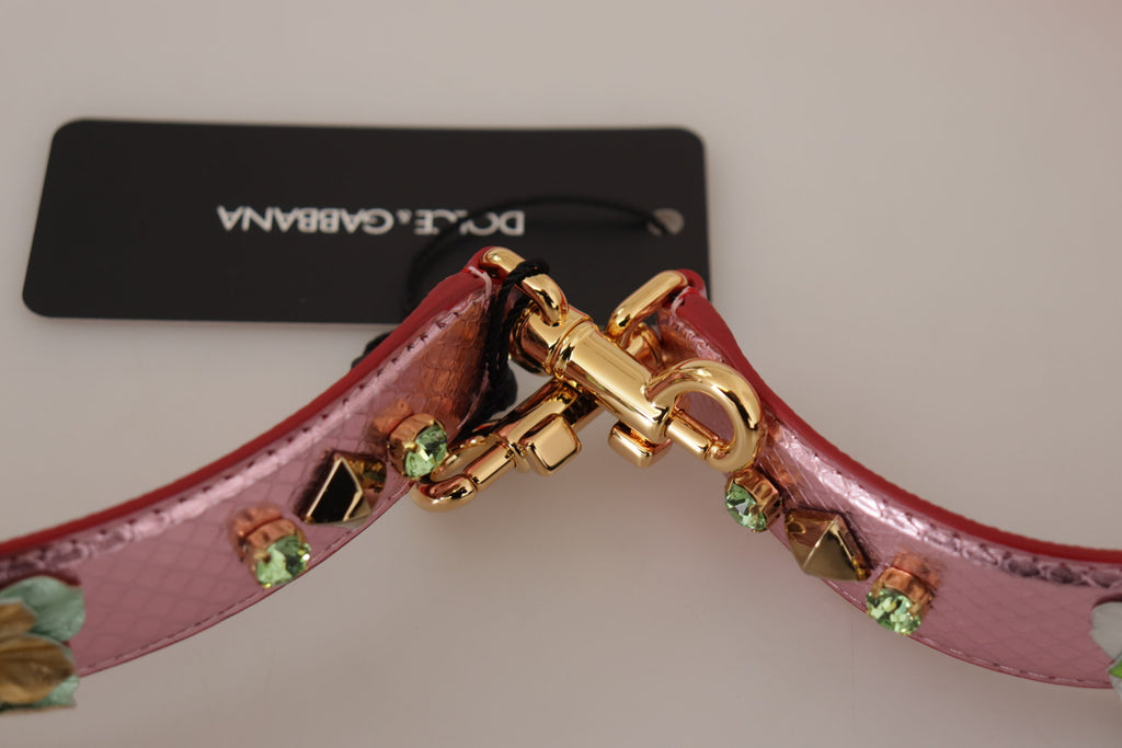 Dolce & Gabbana Metallic Pink Leather Studded Shoulder Strap - Lusso Punto