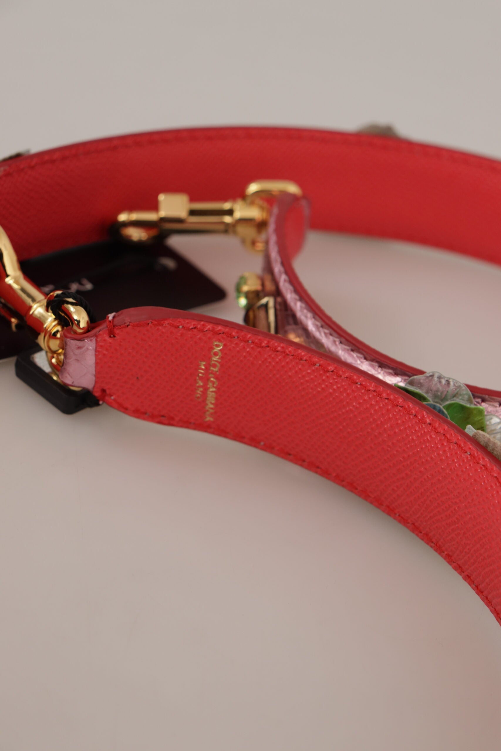 Dolce & Gabbana Metallic Pink Leather Studded Shoulder Strap - Lusso Punto