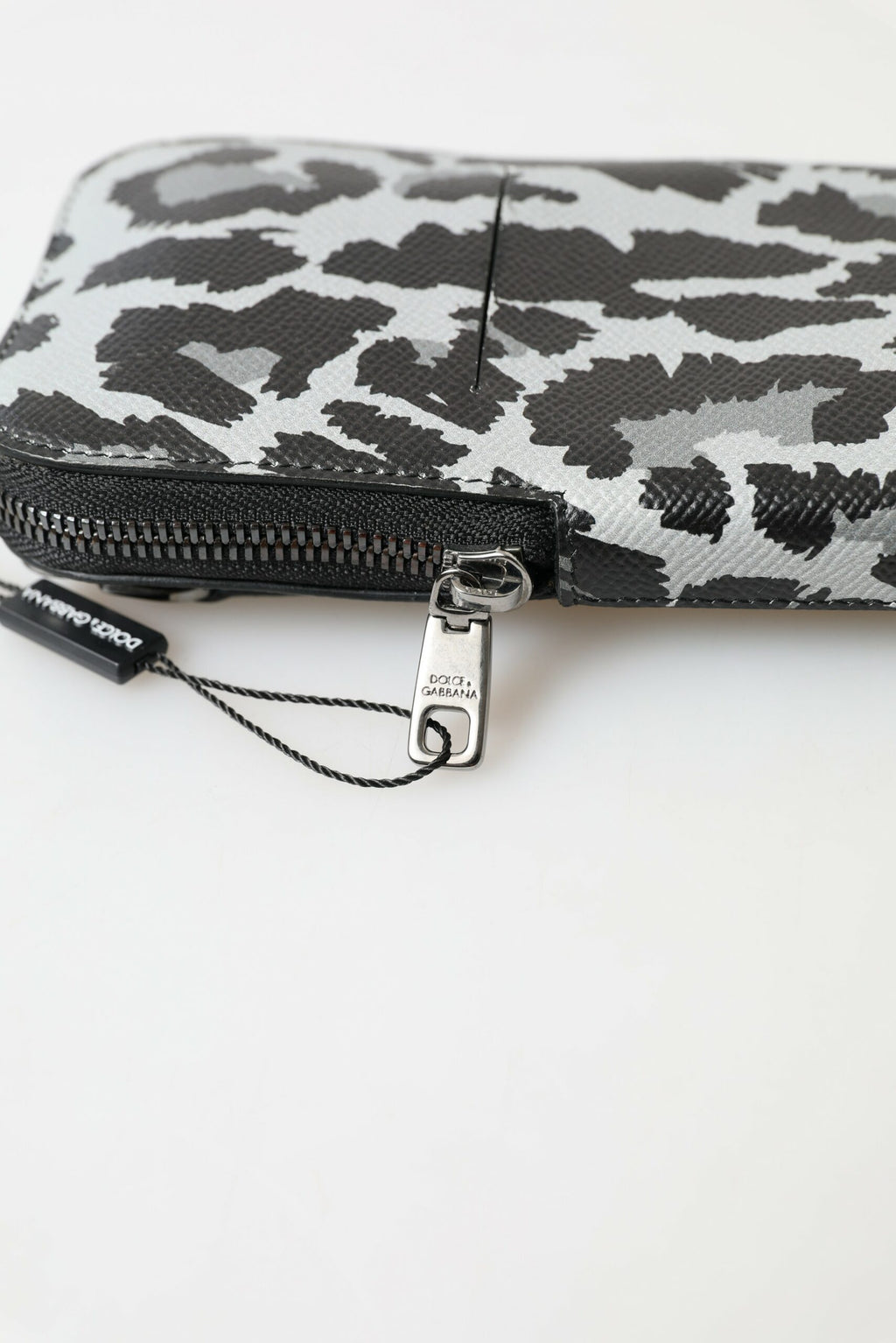 Dolce & Gabbana Gray Leopard Leather Men Purse Crossbody Sling Phone Bag - Lusso Punto