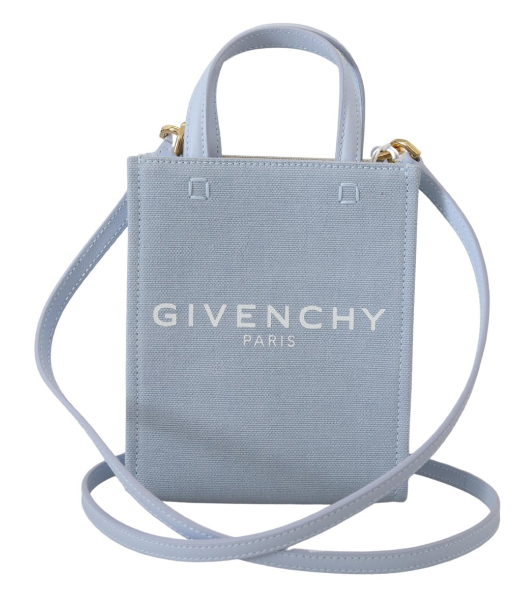 Givenchy Blue Coated Canvas Vertical Cloud Mini Shoulder Bag - Lusso Punto