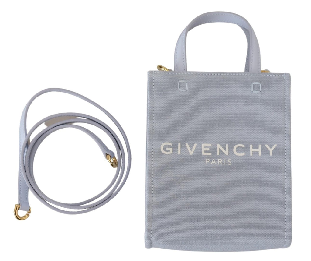 Givenchy Blue Coated Canvas Vertical Cloud Mini Shoulder Bag - Lusso Punto