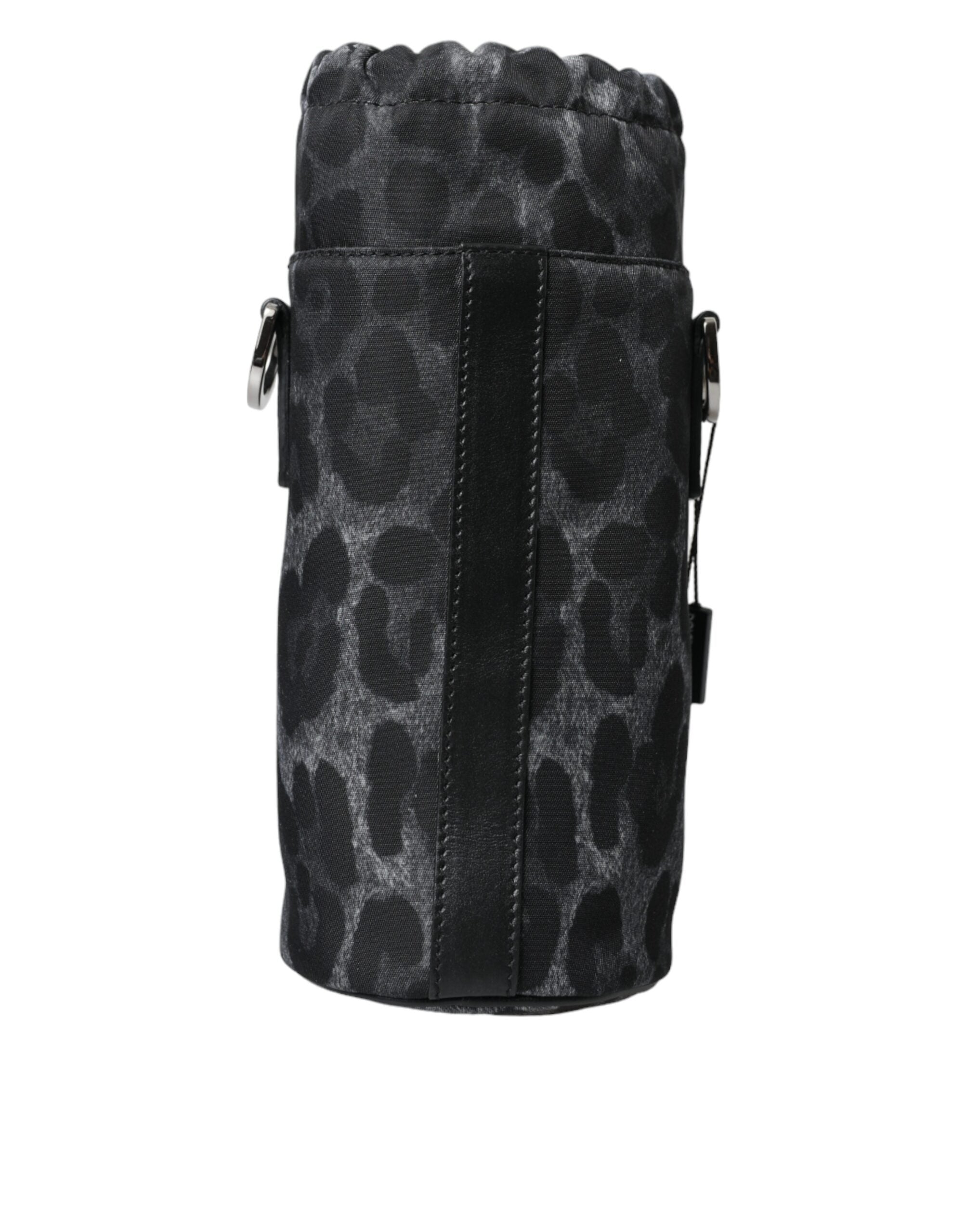 Dolce & Gabbana Black Leopard Round Slim Tote Bottle Cage Bag - Lusso Punto