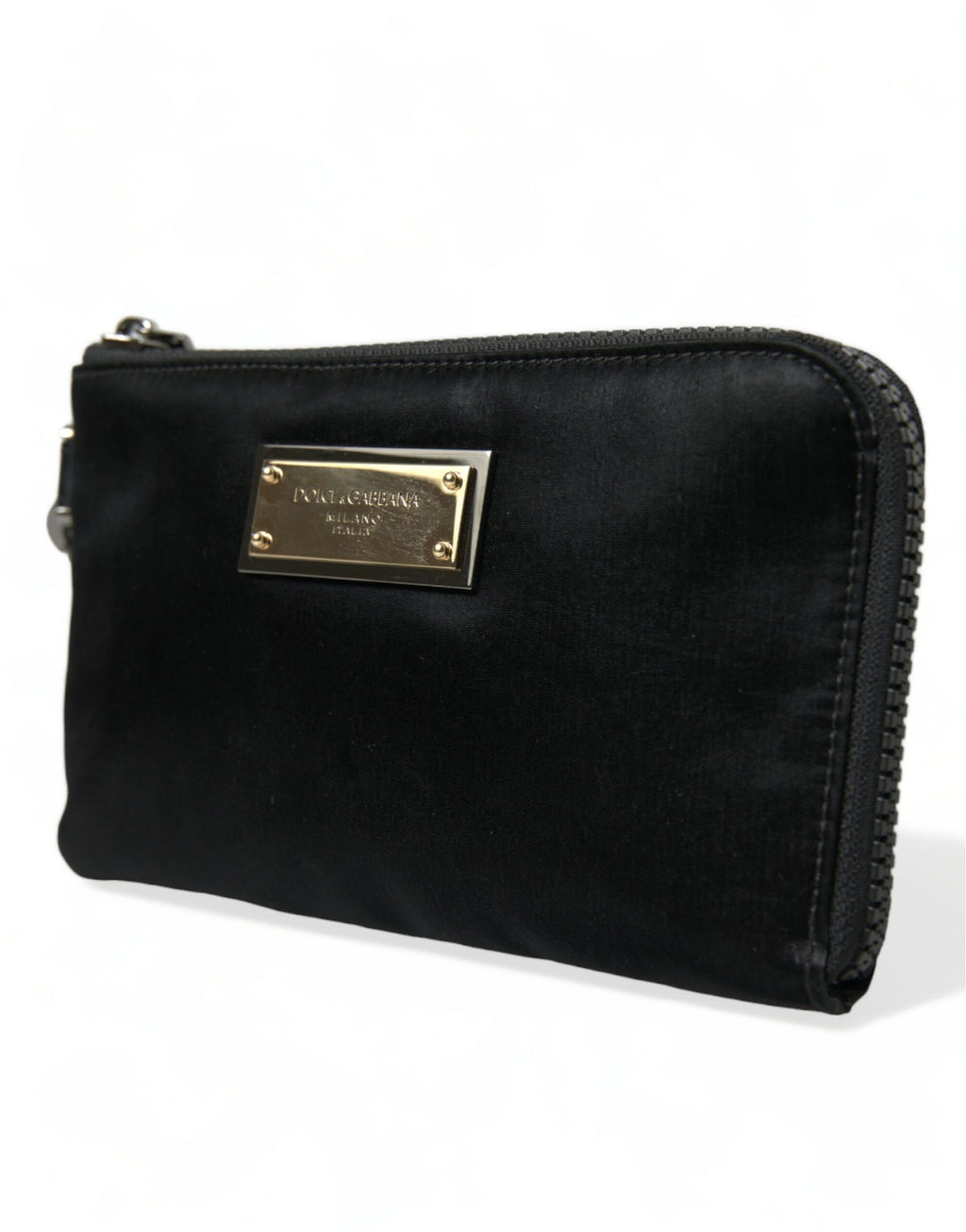 Dolce & Gabbana Black Nylon Logo Plaque Keyring Pouch Clutch Bag - Lusso Punto