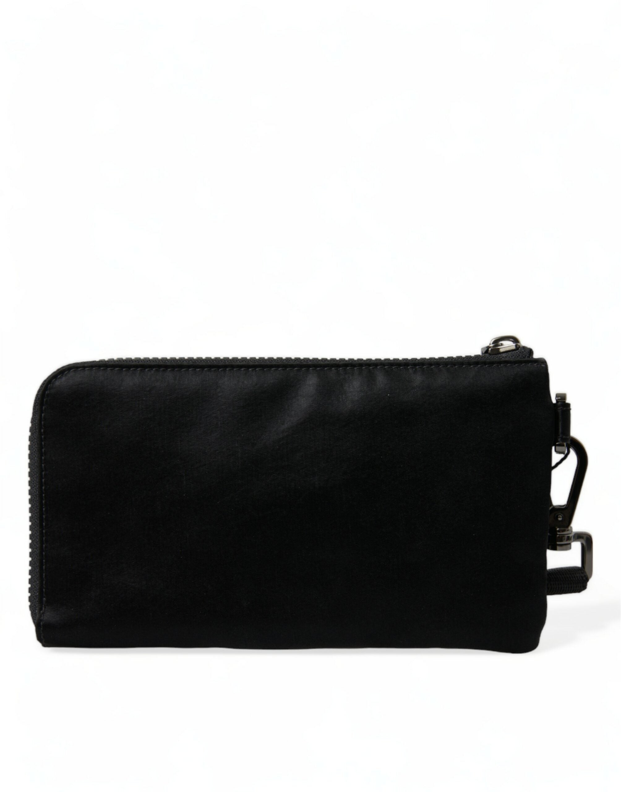 Dolce & Gabbana Black Nylon Logo Plaque Keyring Pouch Clutch Bag - Lusso Punto