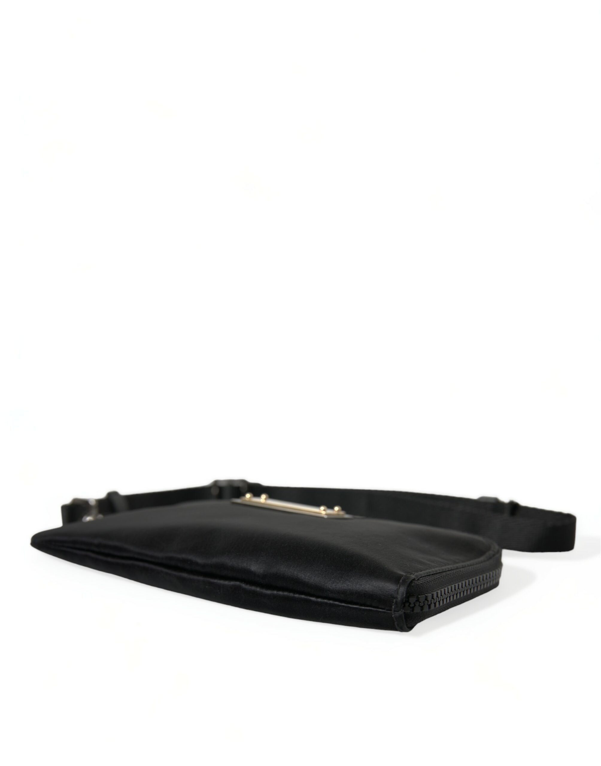 Dolce & Gabbana Black Nylon Logo Plaque Keyring Pouch Clutch Bag - Lusso Punto