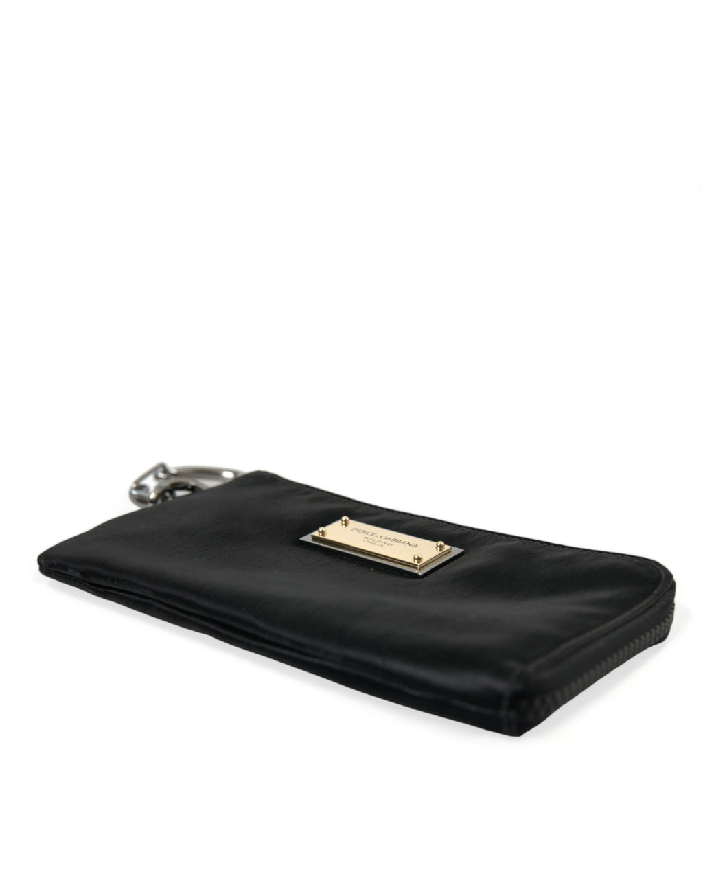 Dolce & Gabbana Black Nylon Logo Plaque Keyring Pouch Clutch Bags - Lusso Punto