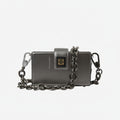Dolce & Gabbana Metallic Gray Calfskin Leather DG BOX Shoulder Bag - Lusso Punto