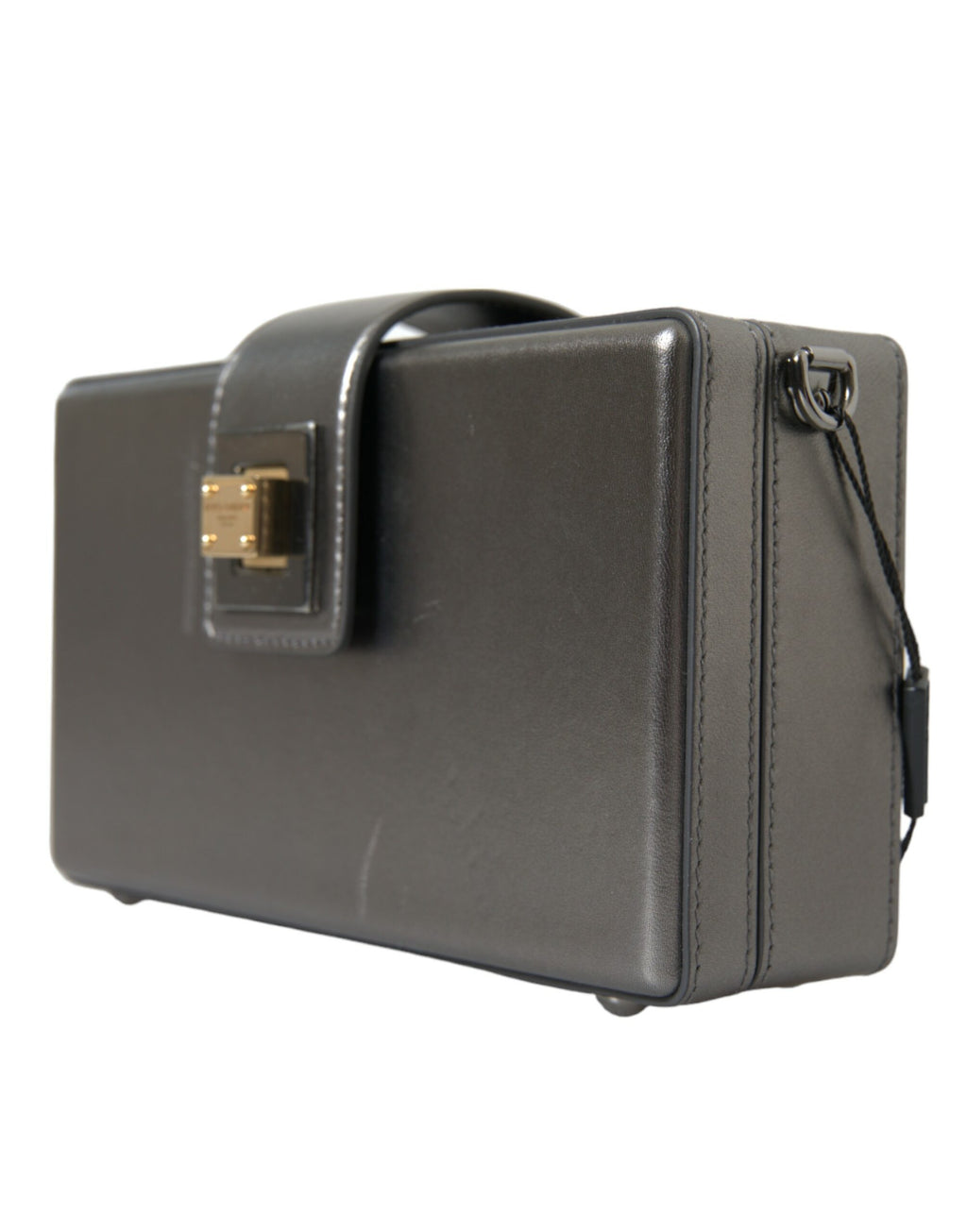 Dolce & Gabbana Metallic Gray Calfskin Leather DG BOX Shoulder Bag - Lusso Punto