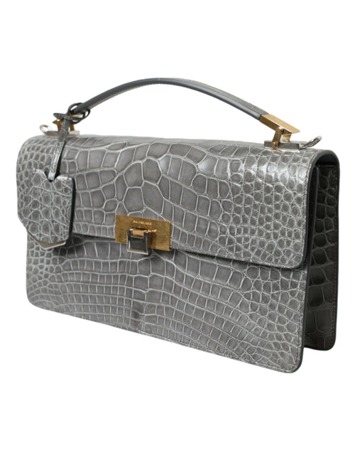 Balenciaga Gray Exotic Leather Medium Shoulder Hand Purse Bag - Lusso Punto