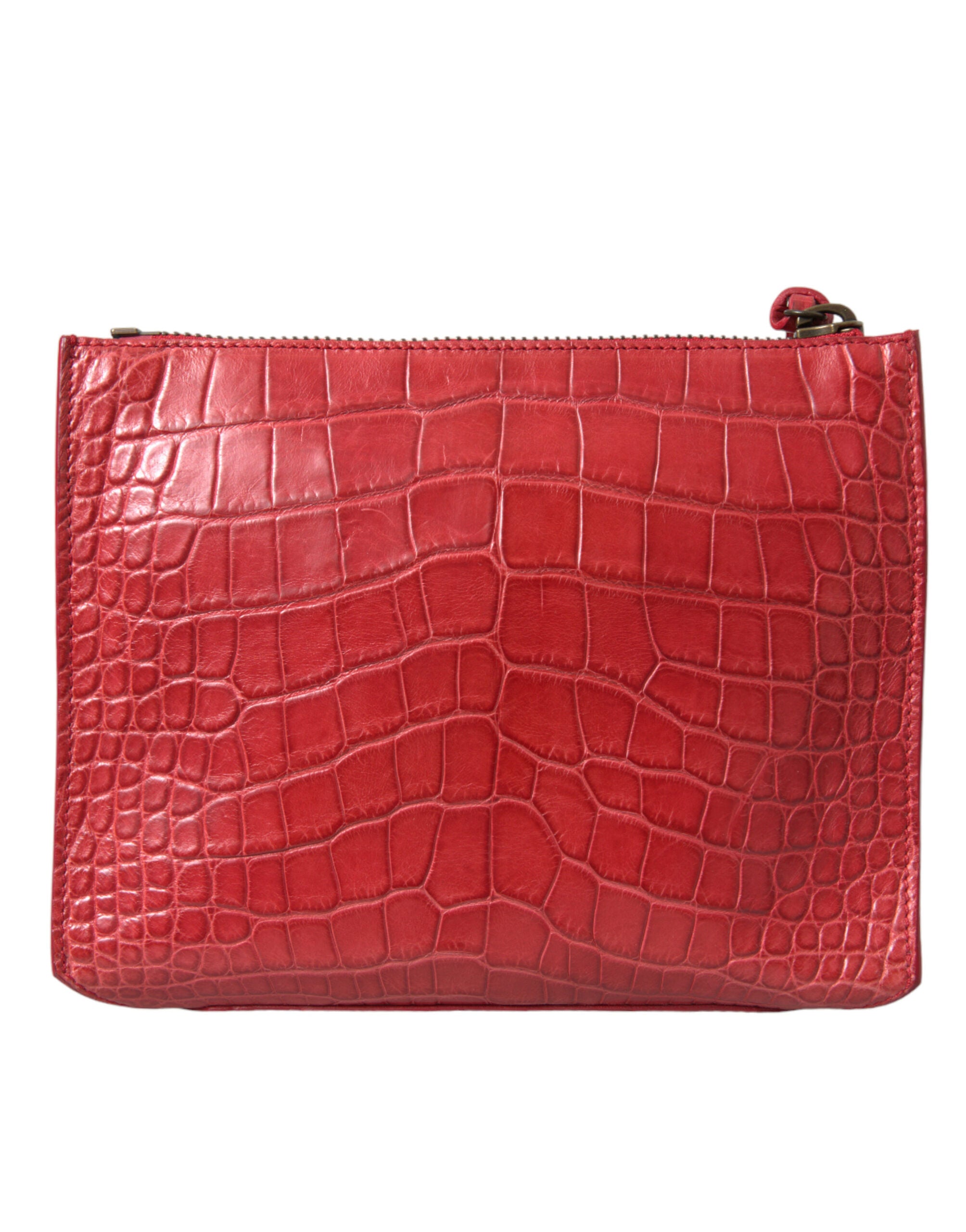 Balenciaga Red Exotic Skin Leather Classic Pouch Purse Wristlet Bag - Lusso Punto