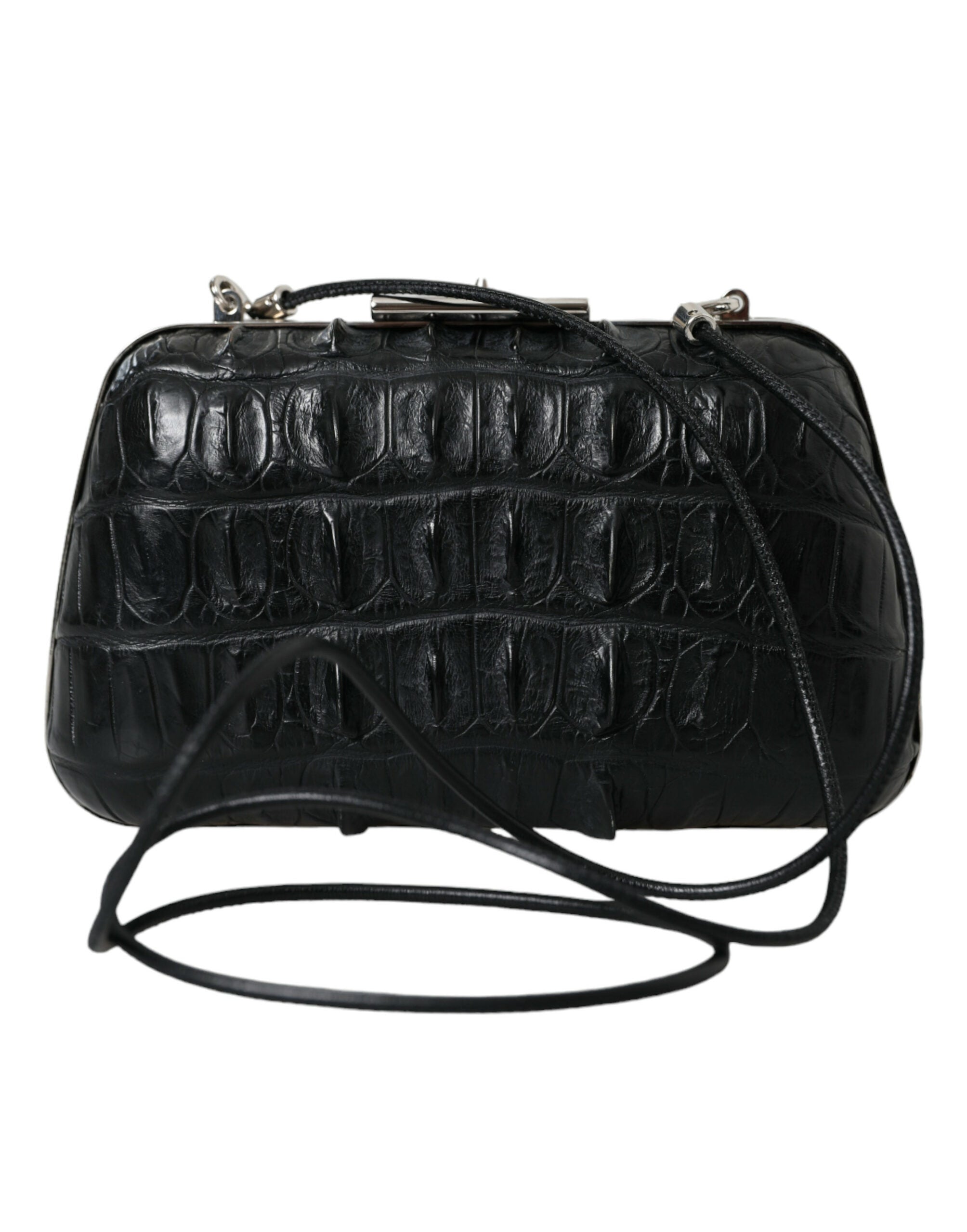 Balenciaga Black Exotic Skin Leather Shoulder Crossbody Box Clutch Bag - Lusso Punto