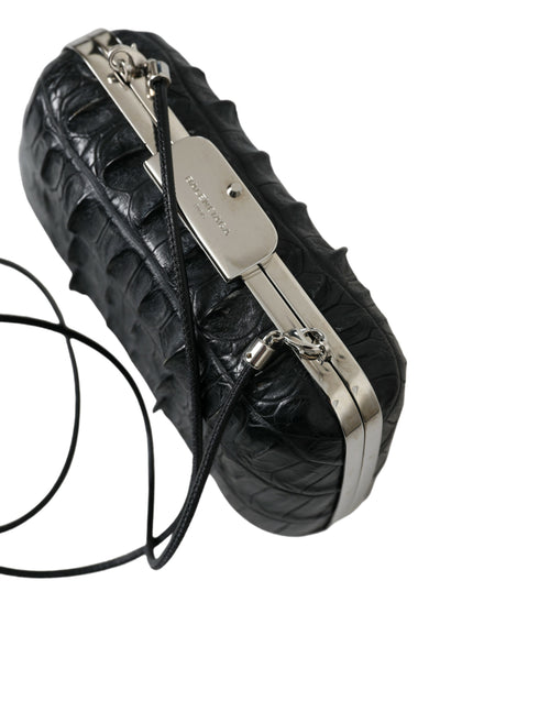 Balenciaga Black Exotic Skin Leather Shoulder Crossbody Box Clutch Bag - Lusso Punto