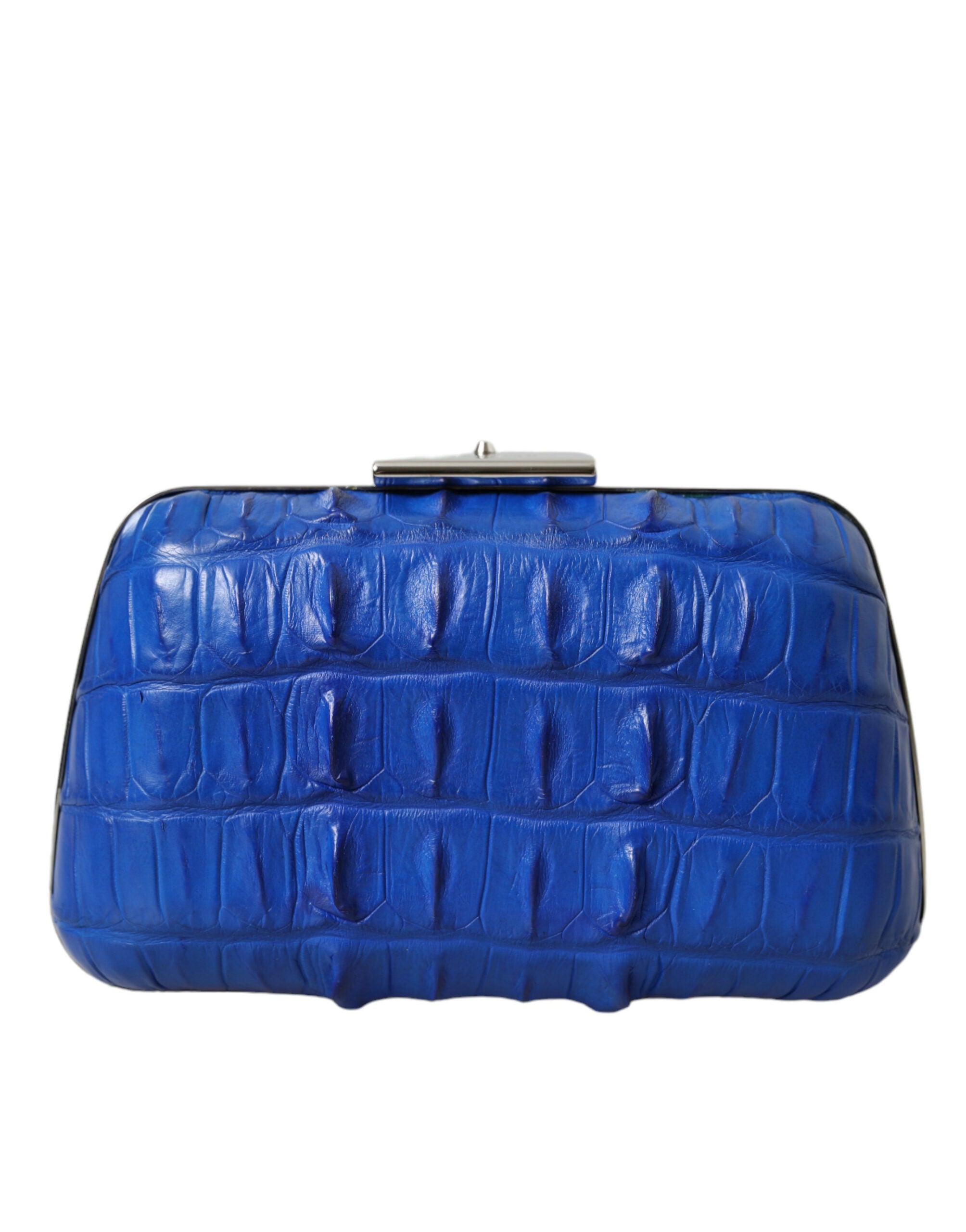 Balenciaga Blue Exotic Skin Leather Shoulder Crossbody Box Clutch Bag - Lusso Punto