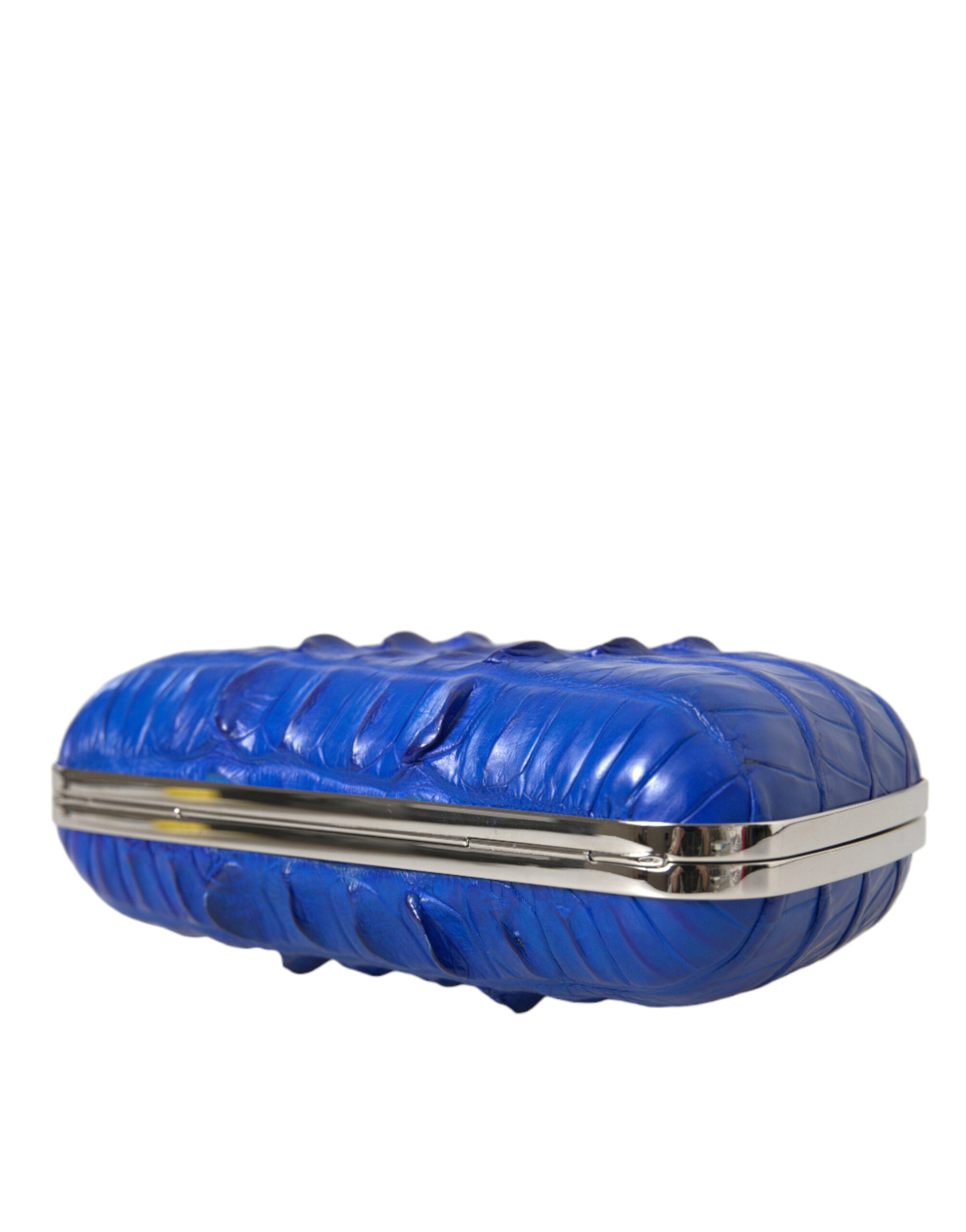 Balenciaga Blue Exotic Skin Leather Shoulder Crossbody Box Clutch Bag - Lusso Punto