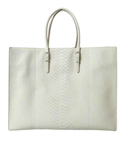 Balenciaga White Yellow Exotic Skin Leather Shopping Tote PAPIER Bag - Lusso Punto