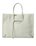 Balenciaga White Yellow Exotic Skin Leather Shopping Tote PAPIER Bag - Lusso Punto