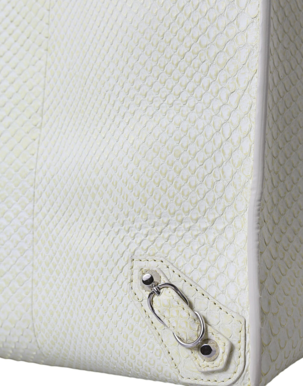 Balenciaga White Yellow Exotic Skin Leather Shopping Tote PAPIER Bag - Lusso Punto