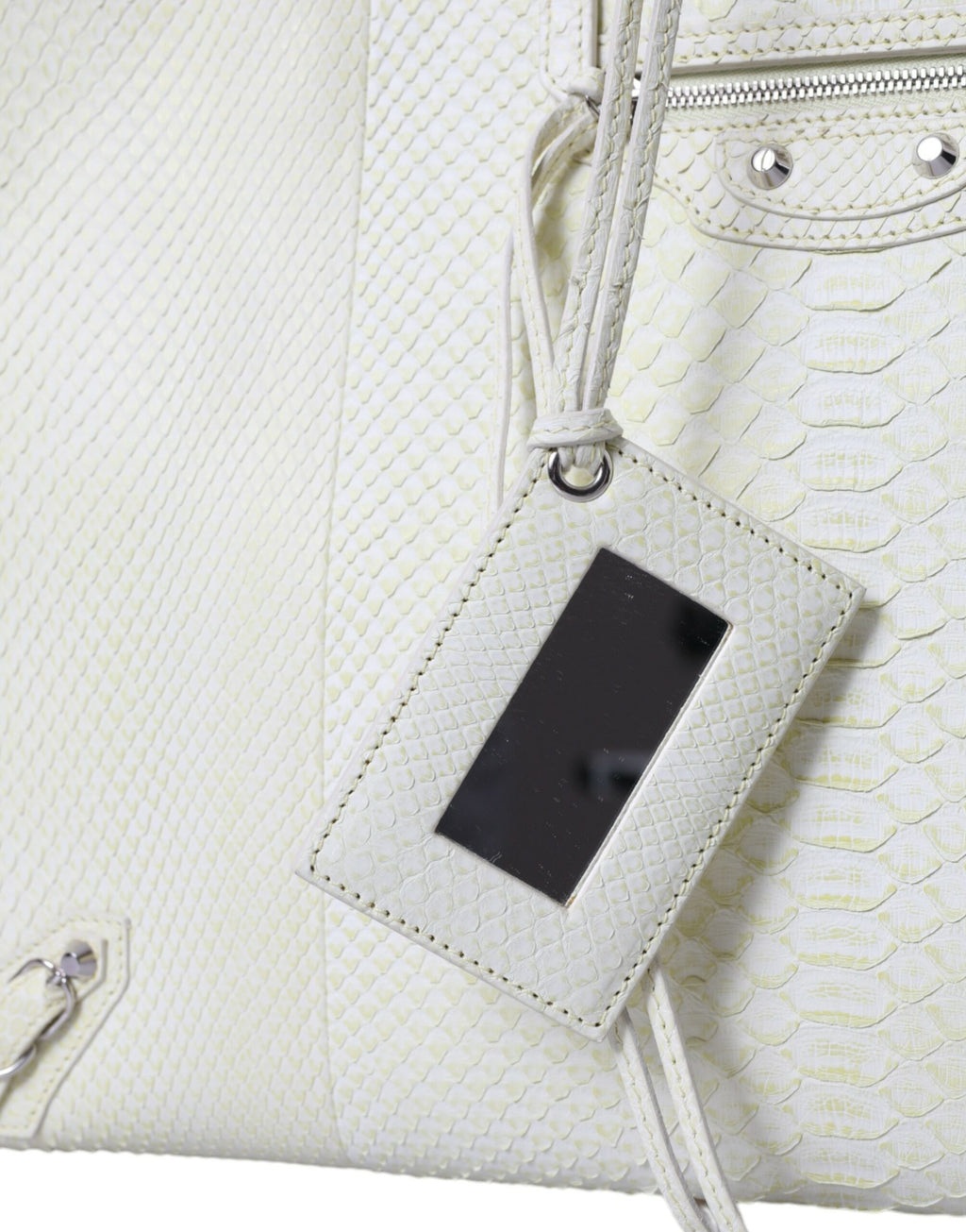 Balenciaga White Yellow Exotic Skin Leather Shopping Tote PAPIER Bag - Lusso Punto