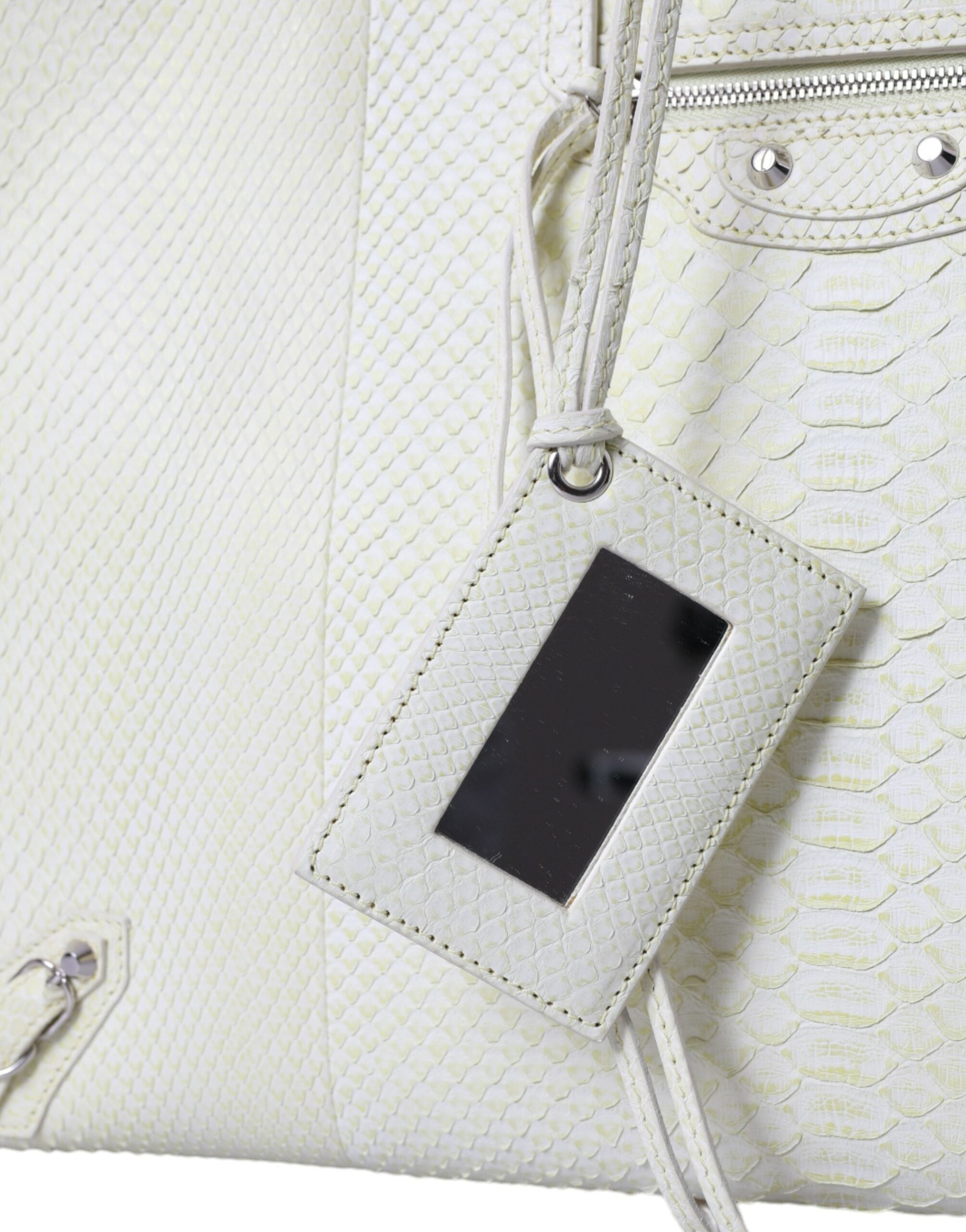 Balenciaga White Yellow Exotic Skin Leather Shopping Tote PAPIER Bag - Lusso Punto