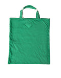 Prada Green Jersey Fabric Logo Shoulder Shopping Tote Shopping Bag - Lusso Punto
