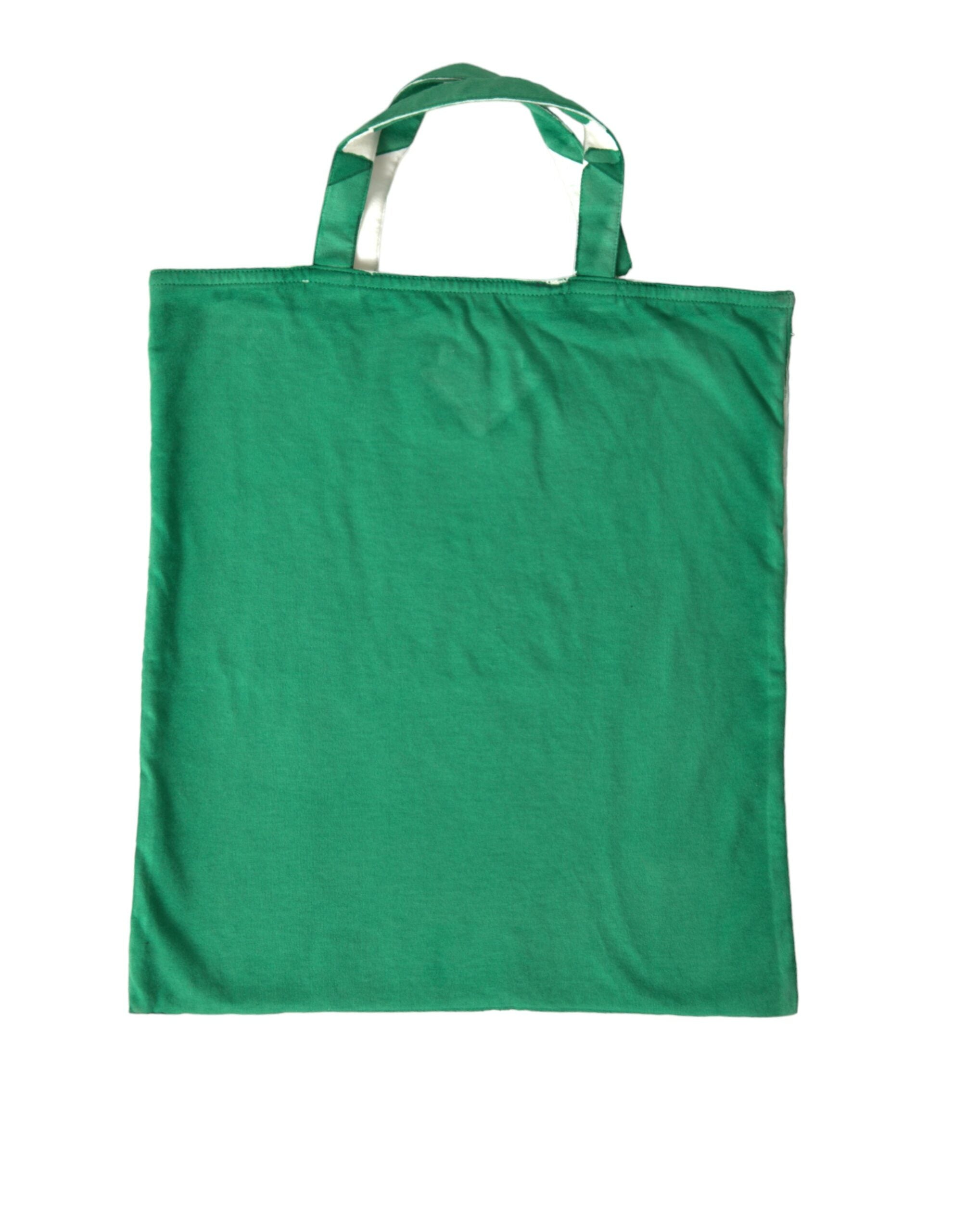 Prada Green Jersey Fabric Logo Shoulder Shopping Tote Shopping Bag - Lusso Punto