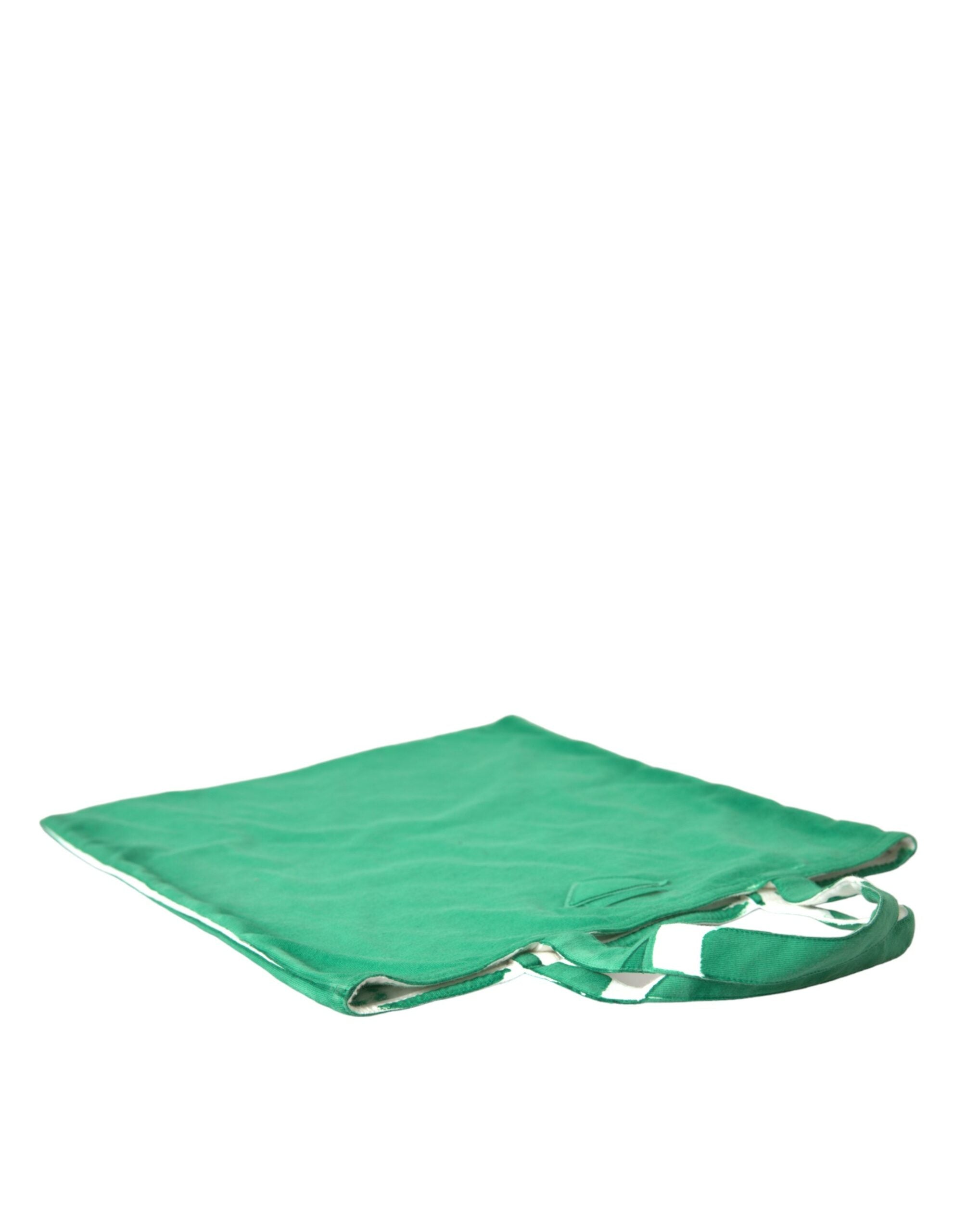 Prada Green Jersey Fabric Logo Shoulder Shopping Tote Shopping Bag - Lusso Punto