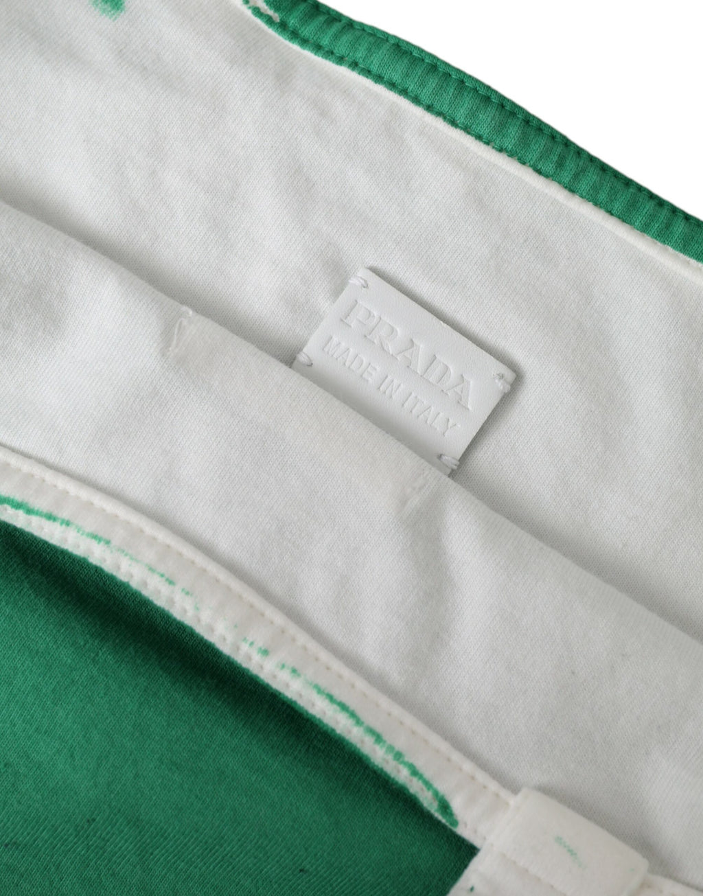 Prada Green Jersey Fabric Logo Shoulder Shopping Tote Shopping Bag - Lusso Punto