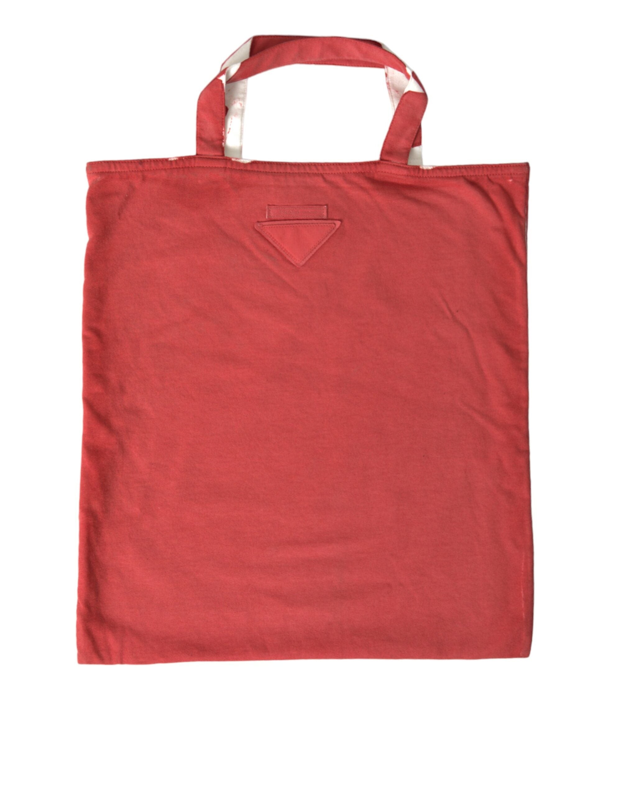 Prada Red Jersey Fabric Logo Shoulder Shopping Tote Bag - Lusso Punto