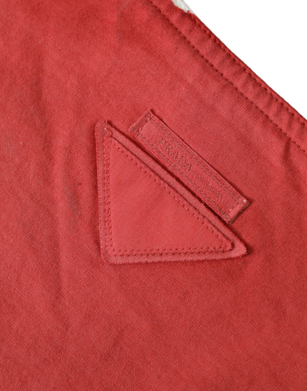 Prada Red Jersey Fabric Logo Shoulder Shopping Tote Bag - Lusso Punto